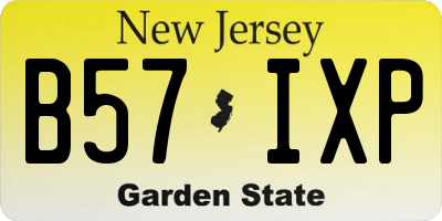 NJ license plate B57IXP