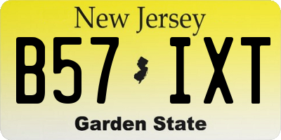 NJ license plate B57IXT