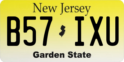 NJ license plate B57IXU