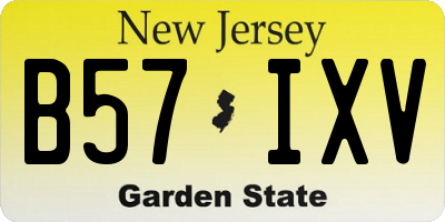 NJ license plate B57IXV