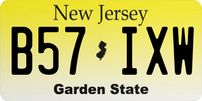 NJ license plate B57IXW