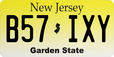 NJ license plate B57IXY