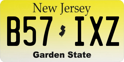 NJ license plate B57IXZ