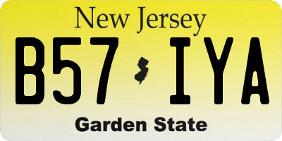 NJ license plate B57IYA