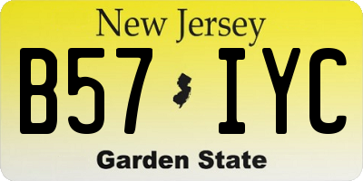 NJ license plate B57IYC