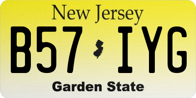 NJ license plate B57IYG