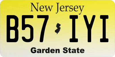 NJ license plate B57IYI