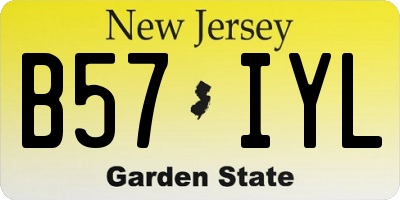 NJ license plate B57IYL