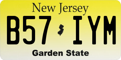NJ license plate B57IYM