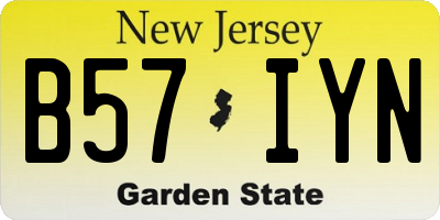 NJ license plate B57IYN