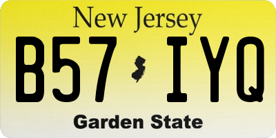 NJ license plate B57IYQ