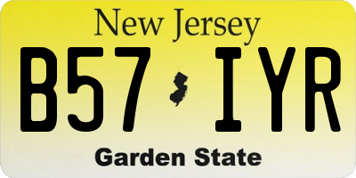 NJ license plate B57IYR