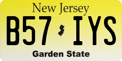 NJ license plate B57IYS
