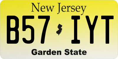 NJ license plate B57IYT