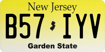 NJ license plate B57IYV