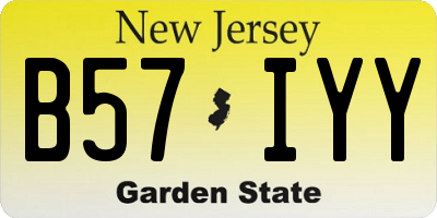 NJ license plate B57IYY