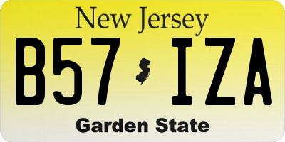 NJ license plate B57IZA