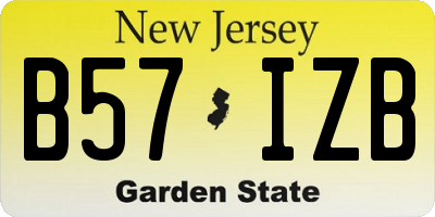 NJ license plate B57IZB