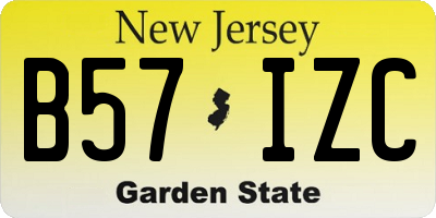 NJ license plate B57IZC