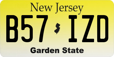 NJ license plate B57IZD