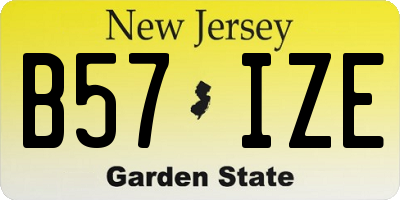 NJ license plate B57IZE