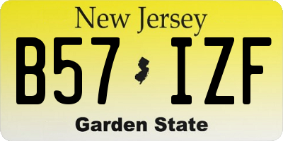 NJ license plate B57IZF