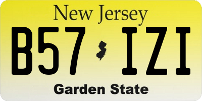 NJ license plate B57IZI