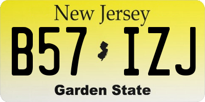 NJ license plate B57IZJ