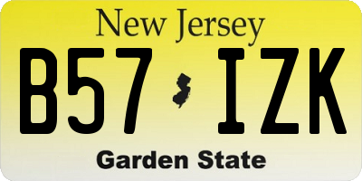 NJ license plate B57IZK