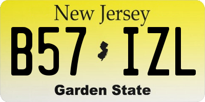 NJ license plate B57IZL