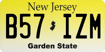 NJ license plate B57IZM