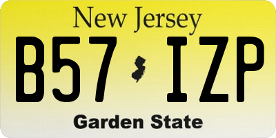 NJ license plate B57IZP