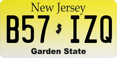 NJ license plate B57IZQ
