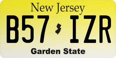 NJ license plate B57IZR