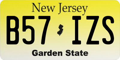 NJ license plate B57IZS