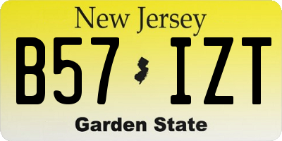 NJ license plate B57IZT