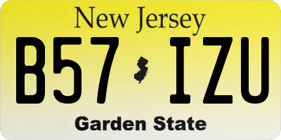 NJ license plate B57IZU