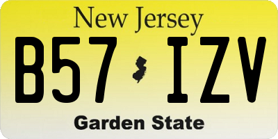 NJ license plate B57IZV