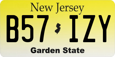 NJ license plate B57IZY