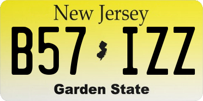 NJ license plate B57IZZ