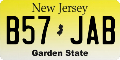 NJ license plate B57JAB