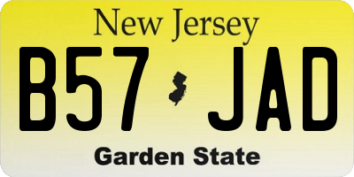 NJ license plate B57JAD