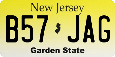 NJ license plate B57JAG