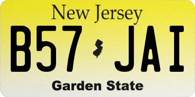 NJ license plate B57JAI