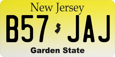NJ license plate B57JAJ