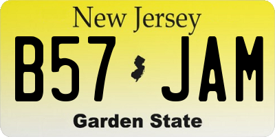 NJ license plate B57JAM