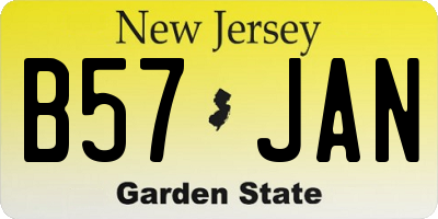 NJ license plate B57JAN