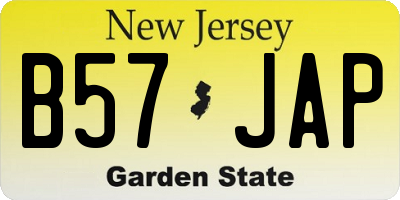 NJ license plate B57JAP