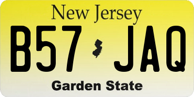 NJ license plate B57JAQ