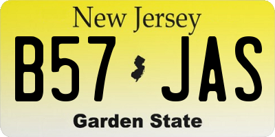NJ license plate B57JAS